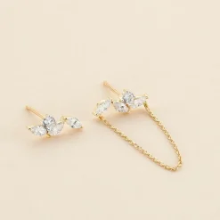 Hot Histoire d'Or Bijoux D'oreilles Krystine Or Jaune Oxyde De Zirconium