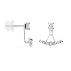 New Histoire d'Or Bijoux D'oreilles Kyoto Or Blanc Oxyde De Zirconium