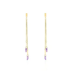 Sale Histoire d'Or Bijoux D'oreilles Lavender Or Jaune Améthyste
