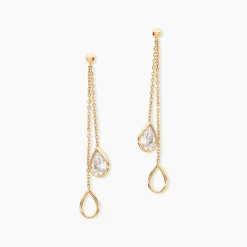 Histoire d'Or Bo Pendantes Or Jaune Emerika Oxyde De Zirconium* Boucles D'Oreilles|Boucles D'Oreilles Pendantes