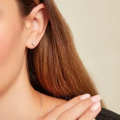 Sale Histoire d'Or Boucle D'oreille Puce Unitaire Victoria or blanc diamant