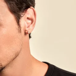 Discount Histoire d'Or Boucle D'oreille Puce Unitaire Adam De Zirconium plaqué or jaune oxyde