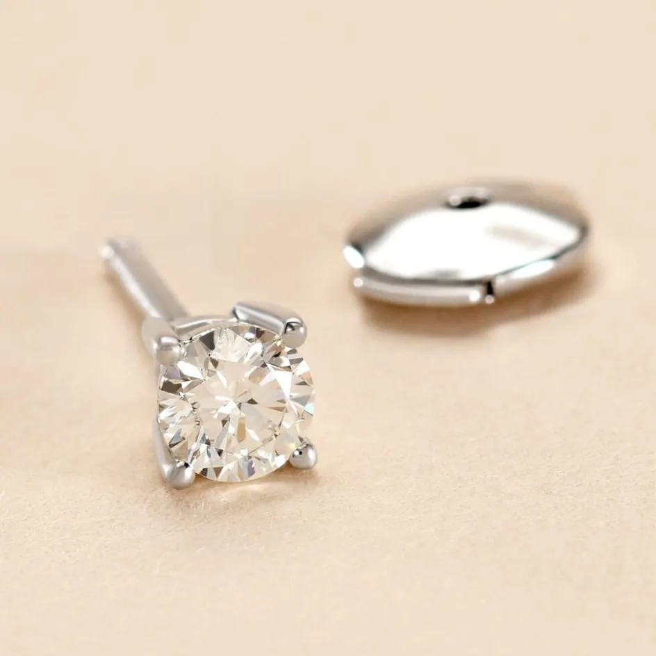 Clearance Histoire d'Or Boucle D'oreille Puce Unitaire Victoria or blanc diamant