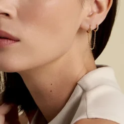 Clearance Histoire d'Or Boucle D'oreille Unitaire Plaqué Or Thed Oxydes De Zirconium