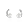 New Histoire d'Or Boucles D'oreilles Angel Or Blanc Perle De Culture Oxyde Oxyde