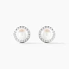 Hot Histoire d'Or Boucles D'oreilles Clips Argent Blanc Valerio Perles Oxydes