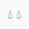 New Histoire d'Or Boucles D'oreilles Davy Or Blanc Perle De Culture Oxyde