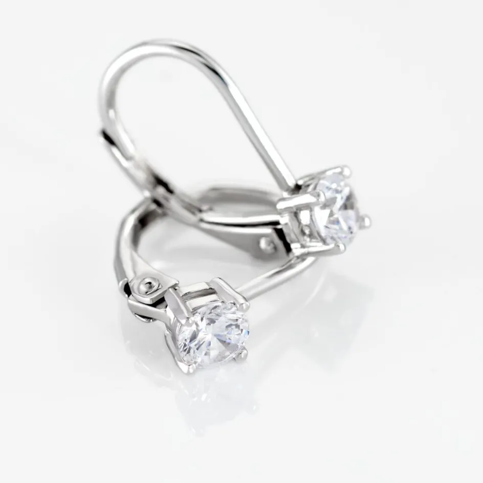 Outlet Histoire d'Or Boucles D'oreilles Dormeuses Argent Blanc Viventiol Oxyde De Zirconium