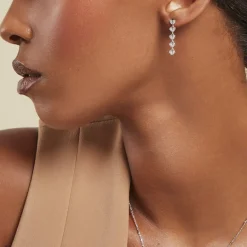 Hot Histoire d'Or Boucles D'oreilles Dépareillées Declaration Argent Blanc Oxyde