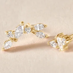 Best Histoire d'Or Boucles D'oreilles Dépareillées Jardins D'hiver Plaqué Or Oxyde