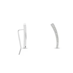 New Histoire d'Or Boucles D'oreilles Grimpantes Argent Blanc Solvic Oxydes De Zirconium