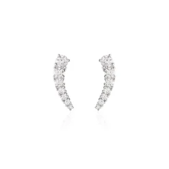 Hot Histoire d'Or Boucles D'oreilles Grimpantes Aldrick Argent Blanc Oxyde De Zirconium