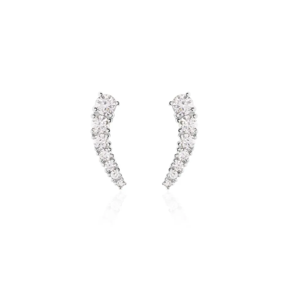 Hot Histoire d'Or Boucles D'oreilles Grimpantes Aldrick Argent Blanc Oxyde De Zirconium