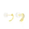 Clearance Histoire d'Or Boucles D'oreilles Izefia Rondes Or Jaune Oxyde De Zirconium