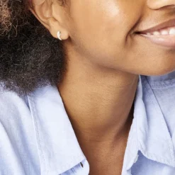 Clearance Histoire d'Or Boucles D'oreilles Izefia Rondes Or Jaune Oxyde De Zirconium