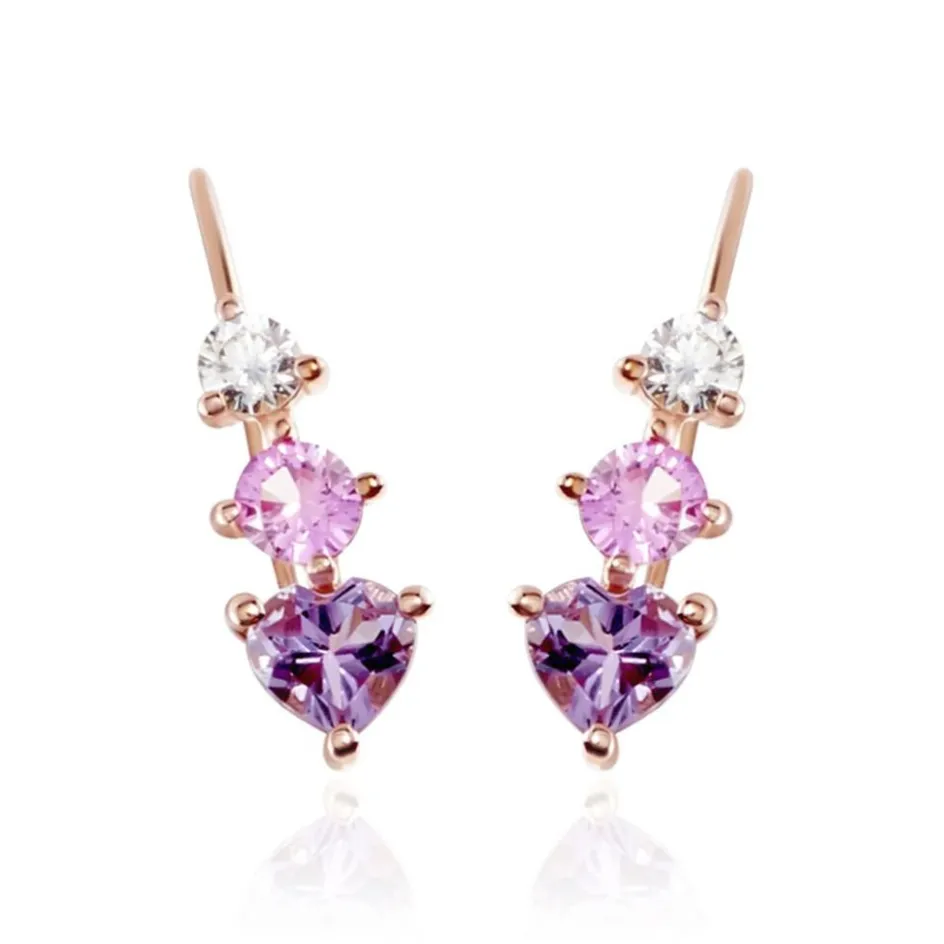 Hot Histoire d'Or Boucles D'oreilles Lauressa Oxyde or rose amethyste violet