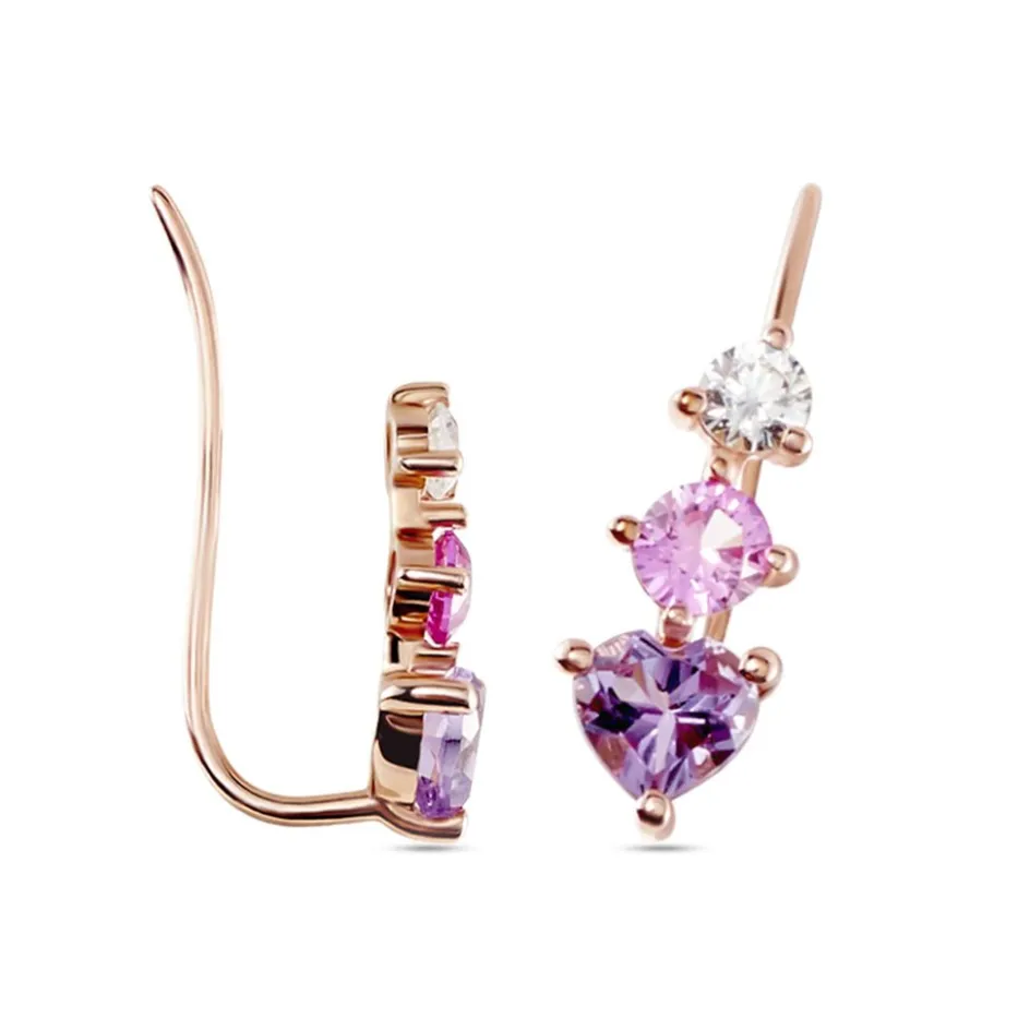 Hot Histoire d'Or Boucles D'oreilles Lauressa Oxyde or rose amethyste violet