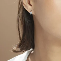 Best Histoire d'Or Boucles D'oreilles Or Blanc Clothilde Topazes Oxydes or blanc topaze bleue