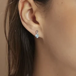 Best Histoire d'Or Boucles D'oreilles Or Blanc Clothilde Topazes Oxydes or blanc topaze bleue