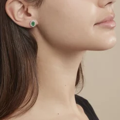 New Histoire d'Or Boucles D'oreilles Diamants or jaune emeraude