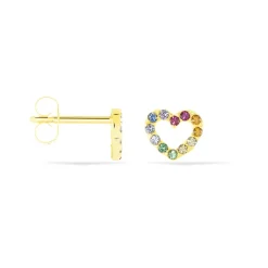 Sale Histoire d'Or Boucles D'oreilles Or Jaune Ernesta C艙ur Oxydes