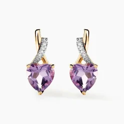 Histoire d'Or Boucles D'oreilles Or Jaune Clothilde Amethystes Oxydes* Boucles D'Oreilles|Clous D'Oreilles