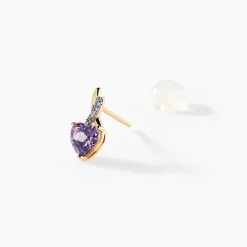 Histoire d'Or Boucles D'oreilles Or Jaune Clothilde Amethystes Oxydes* Boucles D'Oreilles|Clous D'Oreilles