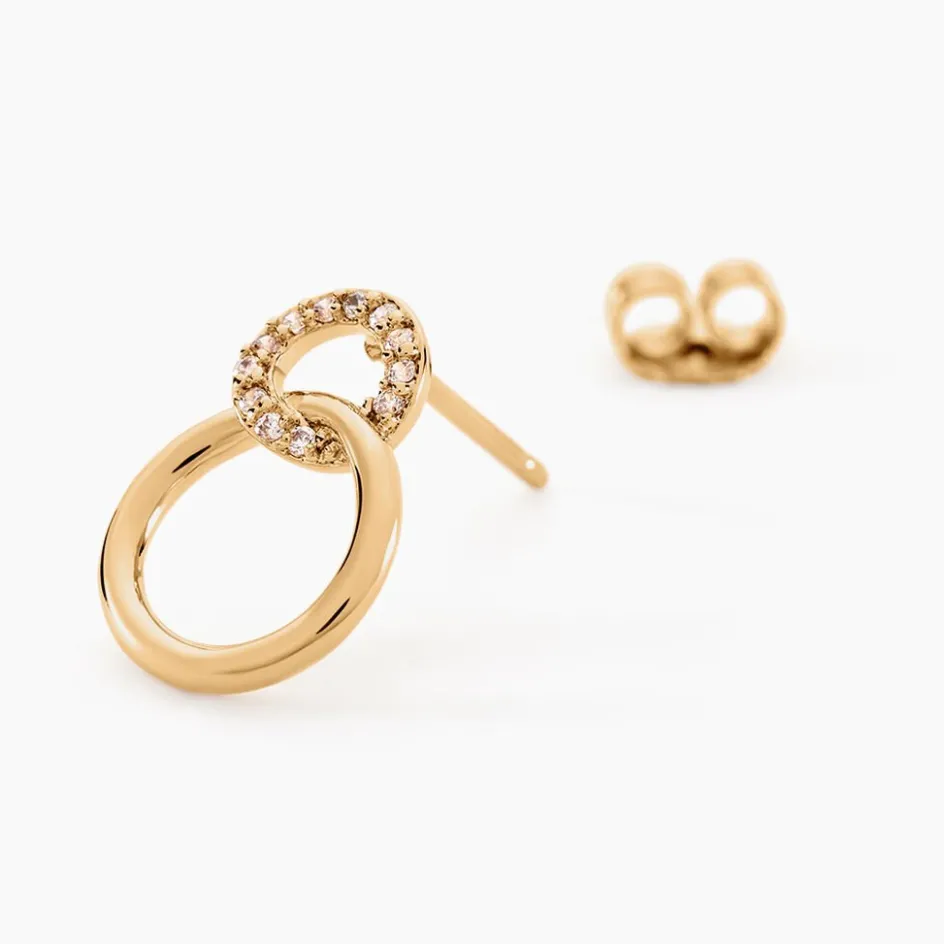 Online Histoire d'Or Boucles D'oreilles Pendantes Essia Plaqué Or Jaune Oxyde De Zirconium