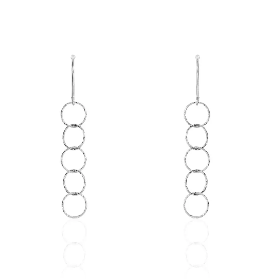 Clearance Histoire d'Or Boucles D'oreilles Pendantes Bulle Argent Blanc