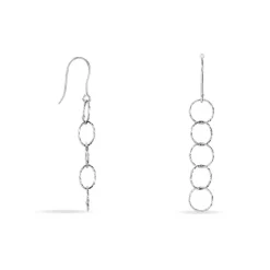Clearance Histoire d'Or Boucles D'oreilles Pendantes Bulle Argent Blanc