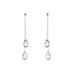 Histoire d'Or Boucles D'oreilles Pendantes Djime Or Blanc Amethyste* Boucles D'Oreilles|Boucles D'Oreilles Pendantes