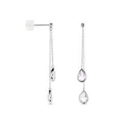 Histoire d'Or Boucles D'oreilles Pendantes Djime Or Blanc Amethyste* Boucles D'Oreilles|Boucles D'Oreilles Pendantes