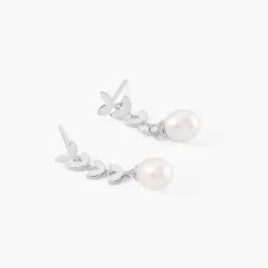 Sale Histoire d'Or Boucles D'oreilles Pendantes Giacobbe Argent Blanc Perle De Culture