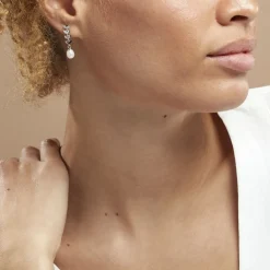 Sale Histoire d'Or Boucles D'oreilles Pendantes Giacobbe Argent Blanc Perle De Culture