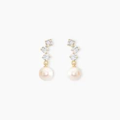 Sale Histoire d'Or Boucles D'oreilles Pendantes Taiss Or Jaune Perle De Culture