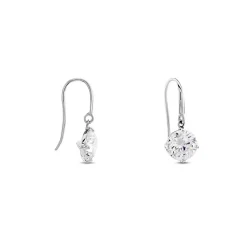 New Histoire d'Or Boucles D'oreilles Pendantes Or Blanc Aedhan Oxydes