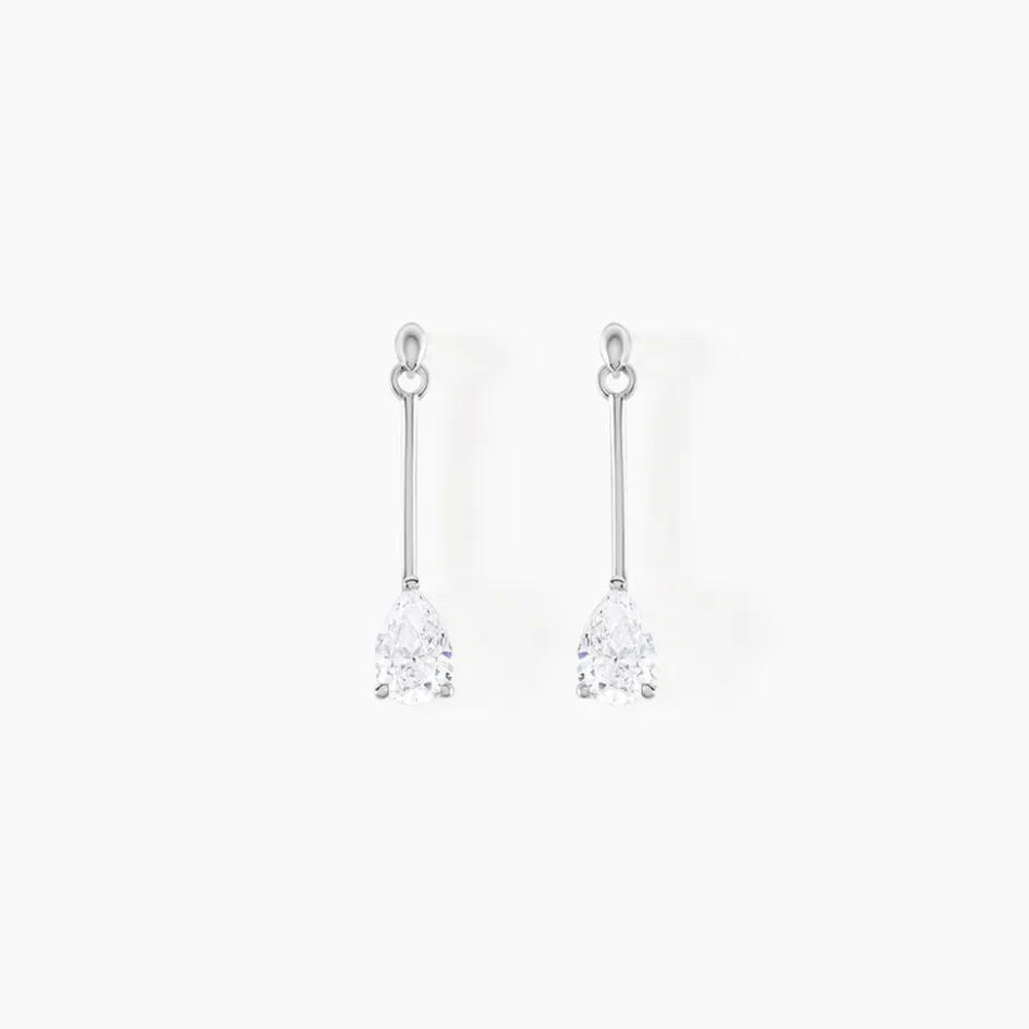 Best Histoire d'Or Boucles D'oreilles Pendantes Goutte Or Blanc Oxyde De Zirconium