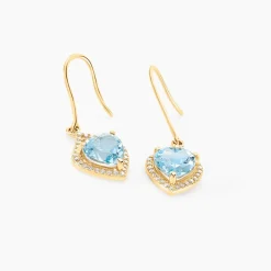 Histoire d'Or Boucles D'oreilles Pendantes Rosaline Or Jaune Topaze Et Oxyde* Boucles D'Oreilles|Boucles D'Oreilles Pendantes