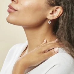 Histoire d'Or Boucles D'oreilles Pendantes Rosaline Or Jaune Topaze Et Oxyde* Boucles D'Oreilles|Boucles D'Oreilles Pendantes