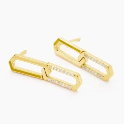 New Histoire d'Or Boucles D'oreilles Pendantes Infini Pop Argent Jaune Oxyde Zirconium