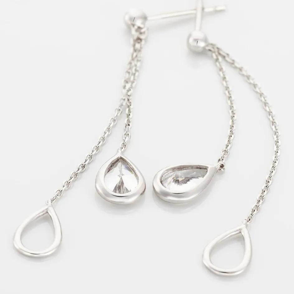 New Histoire d'Or Boucles D'oreilles Pendantes Emerika De Zirconium or blanc oxyde