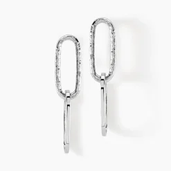 Hot Histoire d'Or Boucles D'oreilles Pendantes Cedrine Argent Blanc