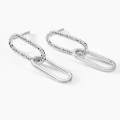 Hot Histoire d'Or Boucles D'oreilles Pendantes Cedrine Argent Blanc