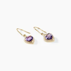 Best Histoire d'Or Boucles D'oreilles Pendantes Rosaline Or Jaune Amethyste Et Oxyde or jaune amethyste violette