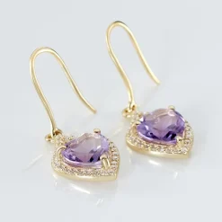 Best Histoire d'Or Boucles D'oreilles Pendantes Rosaline Or Jaune Amethyste Et Oxyde or jaune amethyste violette