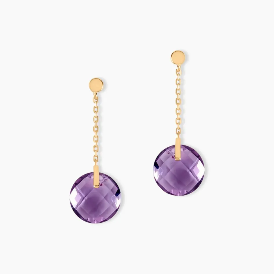 Histoire d'Or Boucles D'oreilles Pendantes Ludmille Or Jaune Amethyste* Boucles D'Oreilles|Boucles D'Oreilles Pendantes