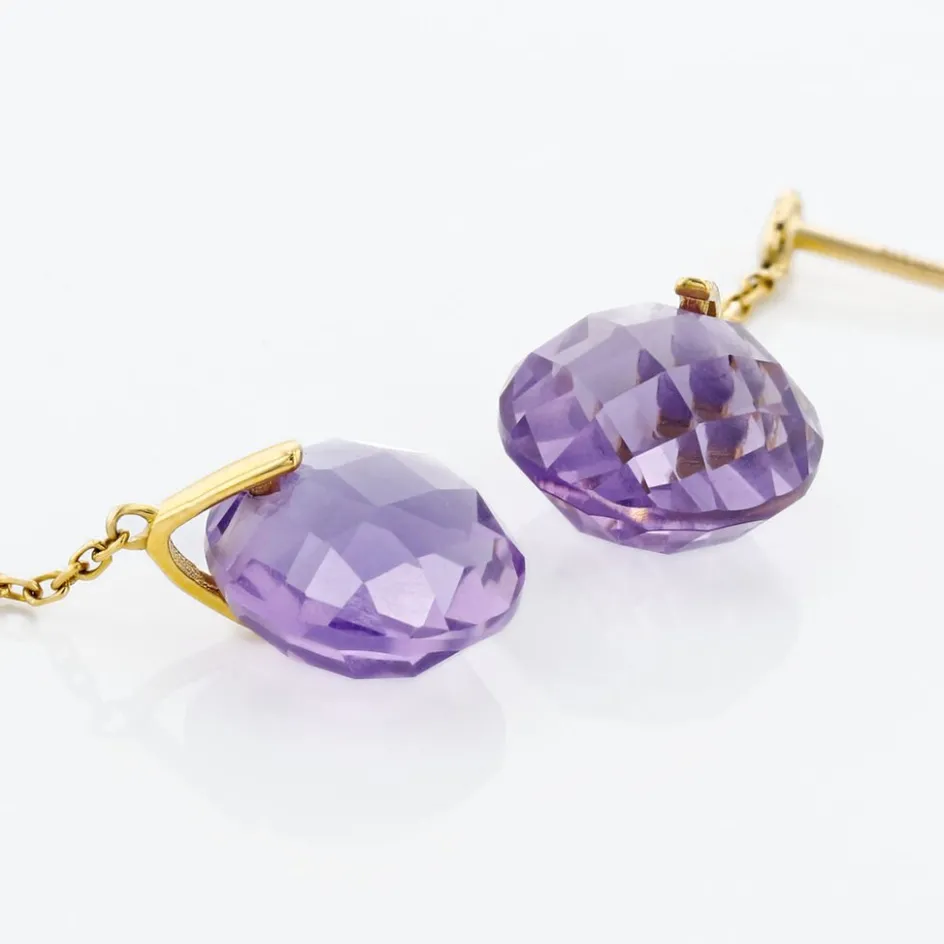 Histoire d'Or Boucles D'oreilles Pendantes Ludmille Or Jaune Amethyste* Boucles D'Oreilles|Boucles D'Oreilles Pendantes