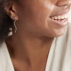 Outlet Histoire d'Or Boucles D'oreilles Pendantes Yaell Argent Blanc