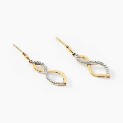 Hot Histoire d'Or Boucles D'oreilles Pendantes Taimi Or Jaune Diamant