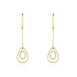 Clearance Histoire d'Or Boucles D'oreilles Pendantes Marganela Or Jaune Diamant